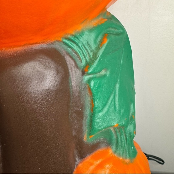 Vintage Halloween Blow Mold Pumpkin Jack o'lantern Tree, Plastic Lawn Yard Decor - Picture 14 of 16